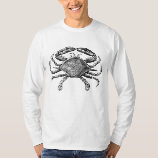 T-shirt Dessin vintage de crabe (Devant)