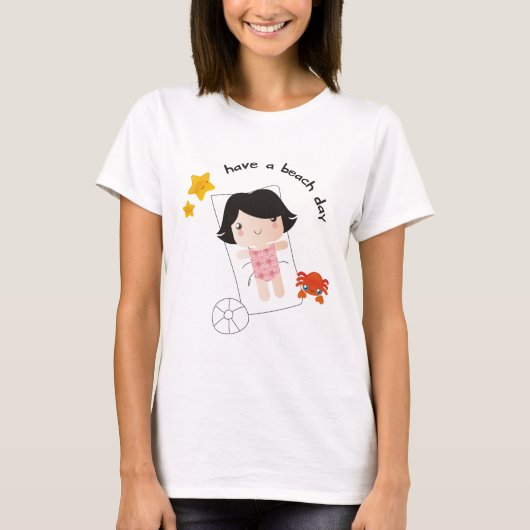 T-shirt Dessus de spaghetti de jour de plage (Devant)
