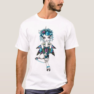 T-shirt Dessus féerique d'art de tatouage d'hirondelle de