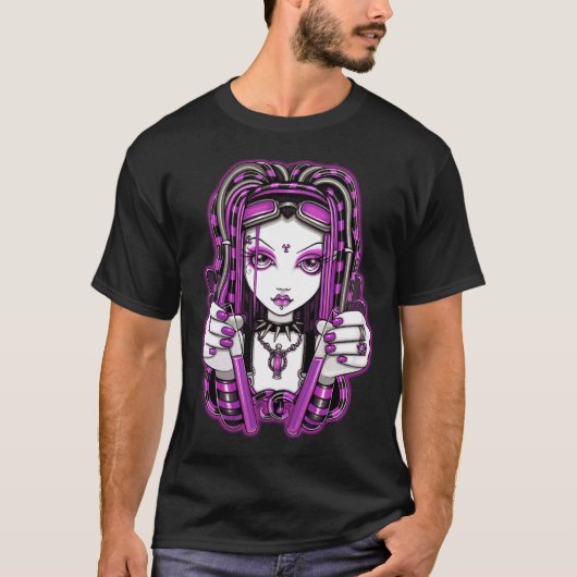 T-shirt Dessus féerique industriel foncé de Goth de Cyber (Devant)
