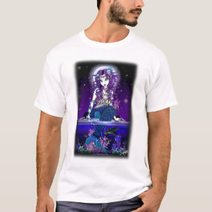 T-shirt Dessus gothique de sirène de lune crépusculaire 