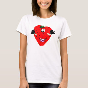 T-shirt Dessus heureux de spaghetti de dames de fraise