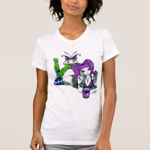 T-shirt Dessus mignon de fée de papillon d'arc-en-ciel