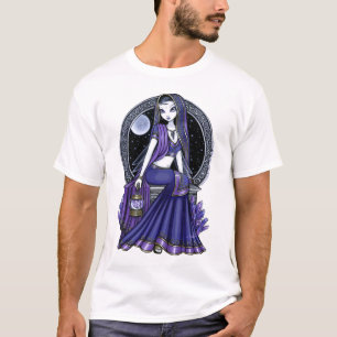 T-shirt Dessus pourpre de fée de Sari de lune de "Kami"