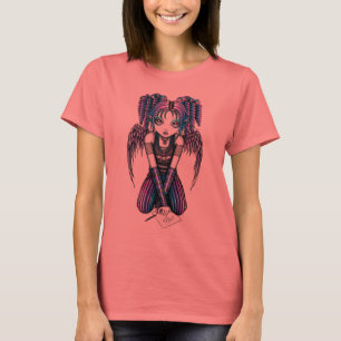 T-shirt Dessus rose de sonnerie d'ange d'Ariel Emo