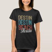 T-shirt DESTIN BEACH Florida HIBISCUS & SCRIPT Three Tone  (Devant)