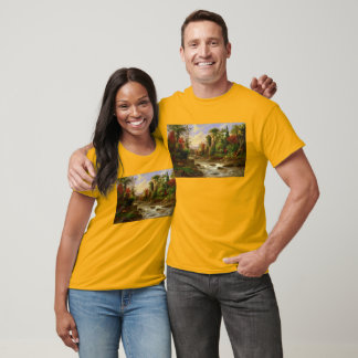 T-shirt Destin de Robert Duncanson de rivière de forêt d'a