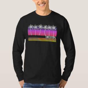 T-shirt Destin Florida Retro Style Plage Vintage Sunset 70