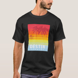 T-shirt Destin Florida Retro Sunset Palm Trees