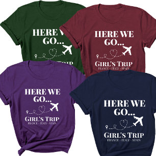 T-shirt Destination Personnalisée Voyage Famille Filles Vo