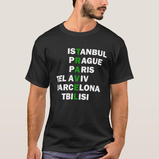 T-shirt destinations de voyage (Devant)