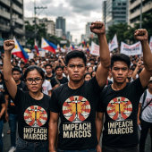 T-shirt Destituer Marcos Corruption Philippine Protest