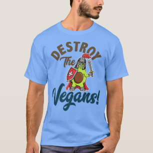 T-shirt Destroy The Vegans, Funny Vegetarian, Fresh Avocad