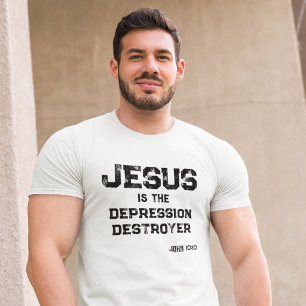 T-shirt Destructeur de dépression Jésus Vie Chrétienne Lum