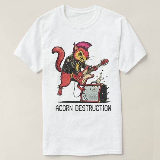 T-shirt "Destruction de glands" Graphique de Squirrel Punk (Design devant)