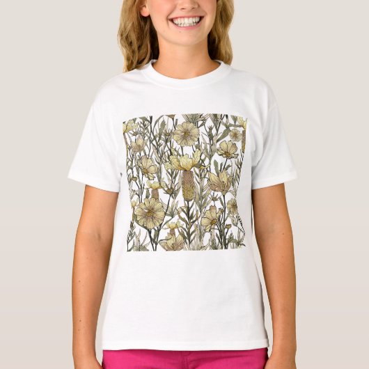 T-shirt Detailed Floral Pattern (Devant)