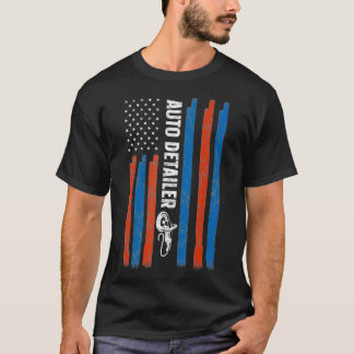 T-shirt Détaillant auto USA Drapeau Détaillant voiture Dét