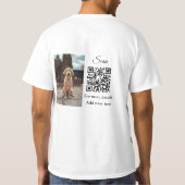 T-shirt Détails simples du nom de l'animal code QR ajouter (Dos)