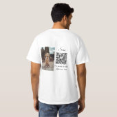 T-shirt Détails simples du nom de l'animal code QR ajouter (Dos entier)