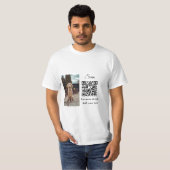 T-shirt Détails simples du nom de l'animal code QR ajouter (Devant entier)