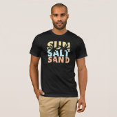 T-shirt d'été de la plage de sable de soleil (Devant entier)