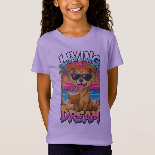 T-shirt d'été de plage de chien mignon (Devant)