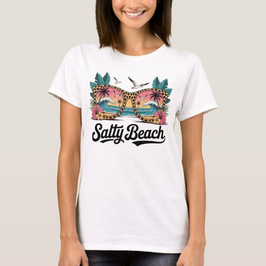 T-shirt d'été Décontracté Salty Beach (Devant)