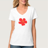 T-shirt d'été minimal à fleurs rouges (Devant)