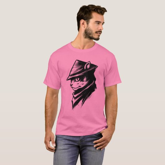 T-shirt "Détecteur de chat noir dans l'ombre - mystérieux (Devant entier)