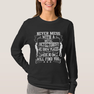 T-shirt Détecteur de métaux Chasseur de trésors Argent Or