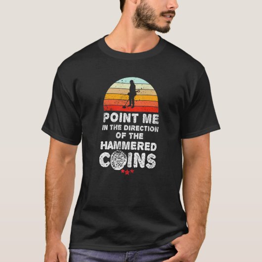 T-shirt Détecteurs de métaux martelés détection de pièces (Devant)