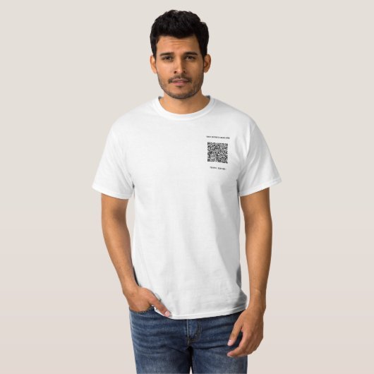 T-shirt Détection de code QR et texte personnalisé Votre T (Devant entier)
