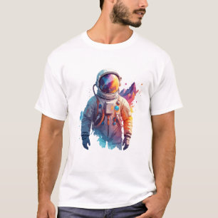 T-shirt Détection spatiale de l'astronaute vectorielle