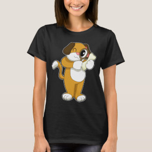 T-shirt Détective de chien Verre de nivellement