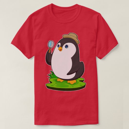T-shirt Détective de pingouin (Design devant)