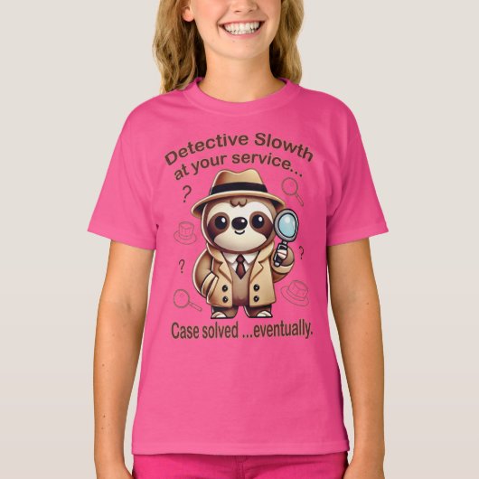T-shirt "Detective Sloth" Sloth Private Eye (Devant)