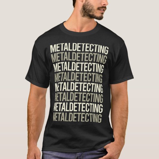 T-shirt Détectoriste de détection en métal de texte blanc (Devant)