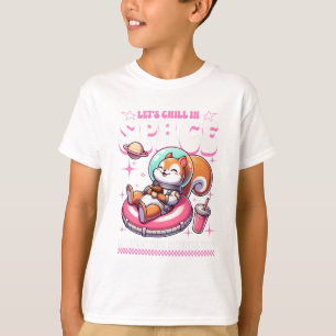 T-shirt Détendez-Vous Dans L'art D'astronaute Mignon De L'