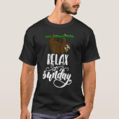 T-shirt Détendez-Vous Son Dimanche Sleepy Head Lazy Sloth  (Devant)