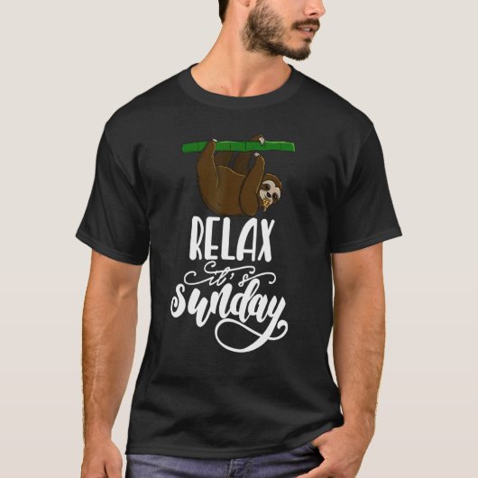 T-shirt Détendez-Vous Son Dimanche Sleepy Head Lazy Sloth  (Devant)