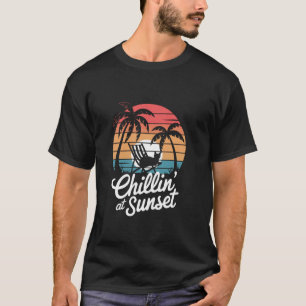 T-shirt Détente au coucher du soleil avec silhouette de ch