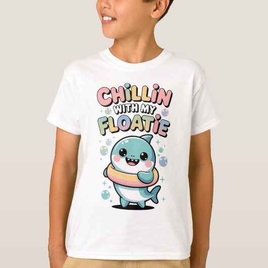 T-shirt Détente avec mon flotteur | Bébé Requin Enfants (Devant)