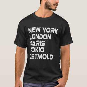 T-shirt Detmold NY Londres Tokyo Paris