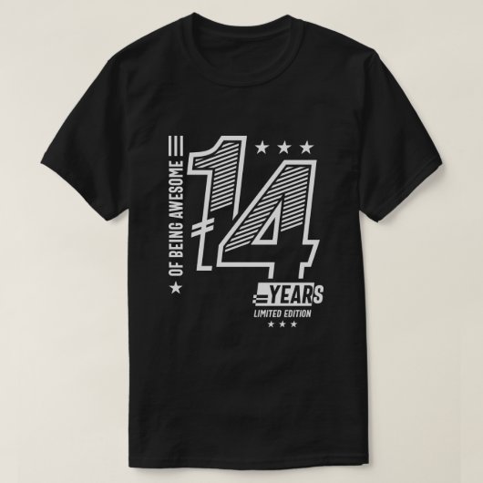 T-shirt D'Être génial 14 ans - 14e anniversaire (Design devant)