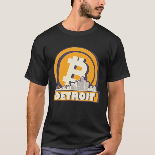 T-shirt Detroit Bitcoin Maximalist  Bitcoin Detroit Skylin (Devant)