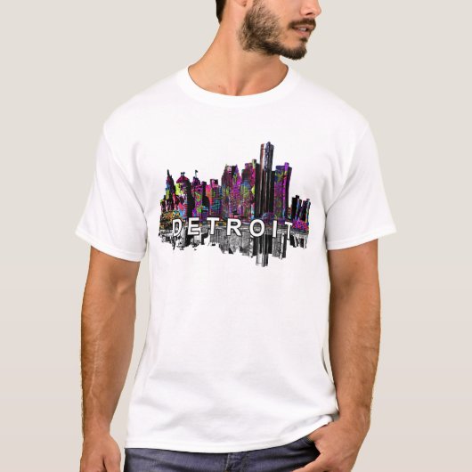 T-shirt Detroit, Michigan en graffiti (Devant)