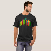 T-shirt Detroit Skyline coloré Michigan Motor City Vinta (Devant entier)