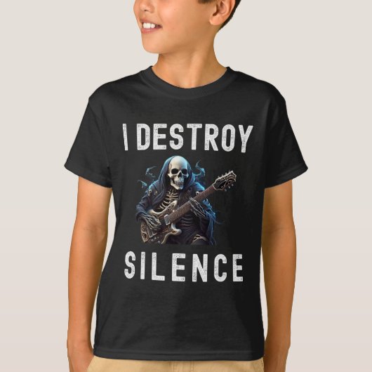 T-shirt Détruire Silence Ghost Guitar Funny Guitare (Devant)