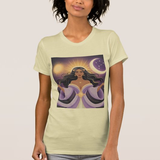 T-shirt Deusa Lua Sol Mulher Mística Camiseta Espiritual B (Devant)