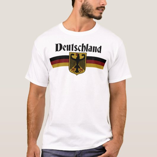 T-shirt DEUTSCHLAND Allemagne Drapeau Bannière d'aigle (Devant)
